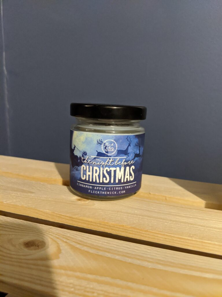 Day 5: The Night Before Christmas scented candle. It smells amazing, like cinnamon-apple-citrus-vanilla.